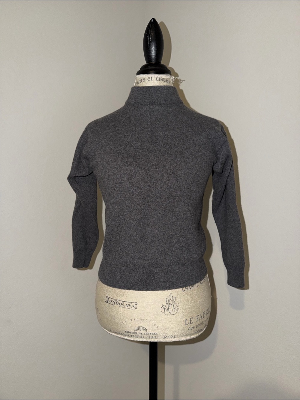 Women's Charcoal Gray Turtleneck Sweater - Tight Fit